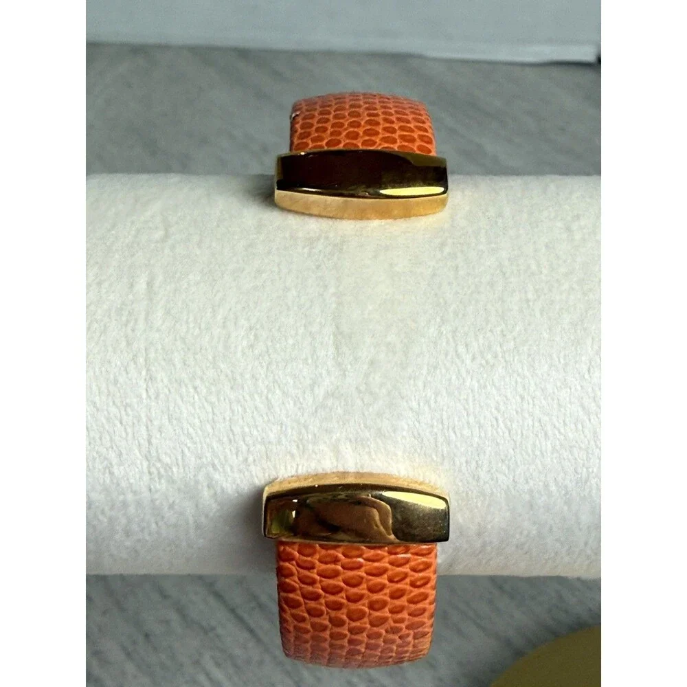 Joan Rivers Orange Gold Toned Wristwatch Adjustable Buckle Band Japan Movement